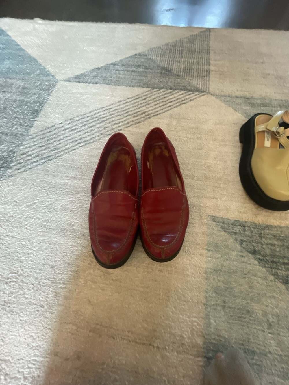 Naturalizer red leather slip on loafers sz unknown